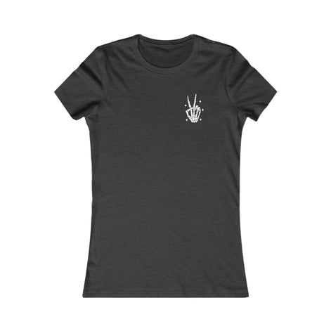 Beautiful Unpredictable Blue Collar Wife back-view-t-shirt-woman- Skeleton Fingers - Available at Workwearcomfort.com