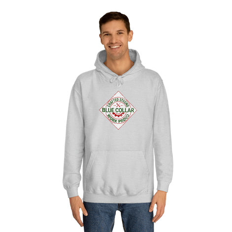Crafted Strong Blue Collar Parody Hoodie