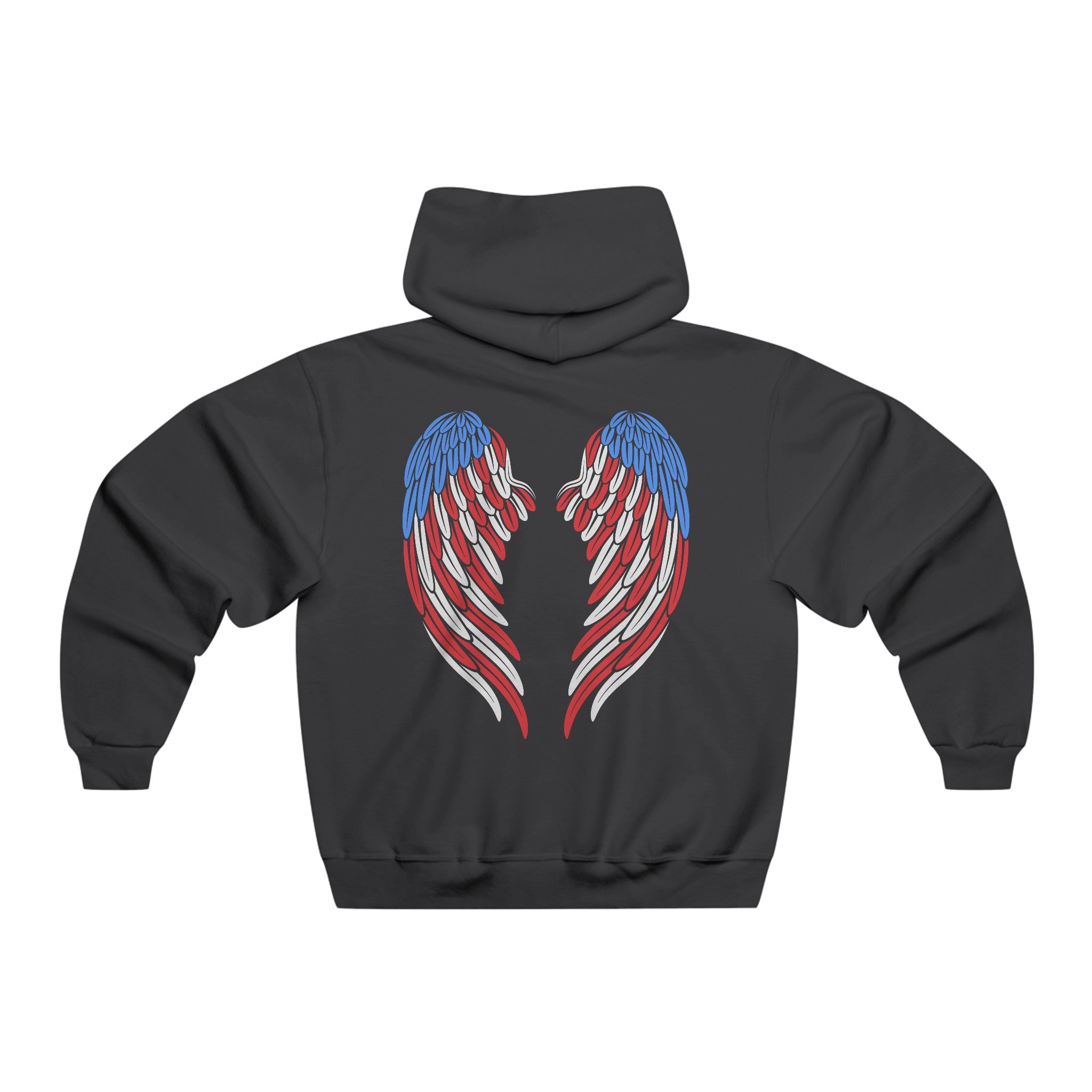 American Flag Angel Wings - Women's Hooded Sweatshirt Workwearcomfort.com