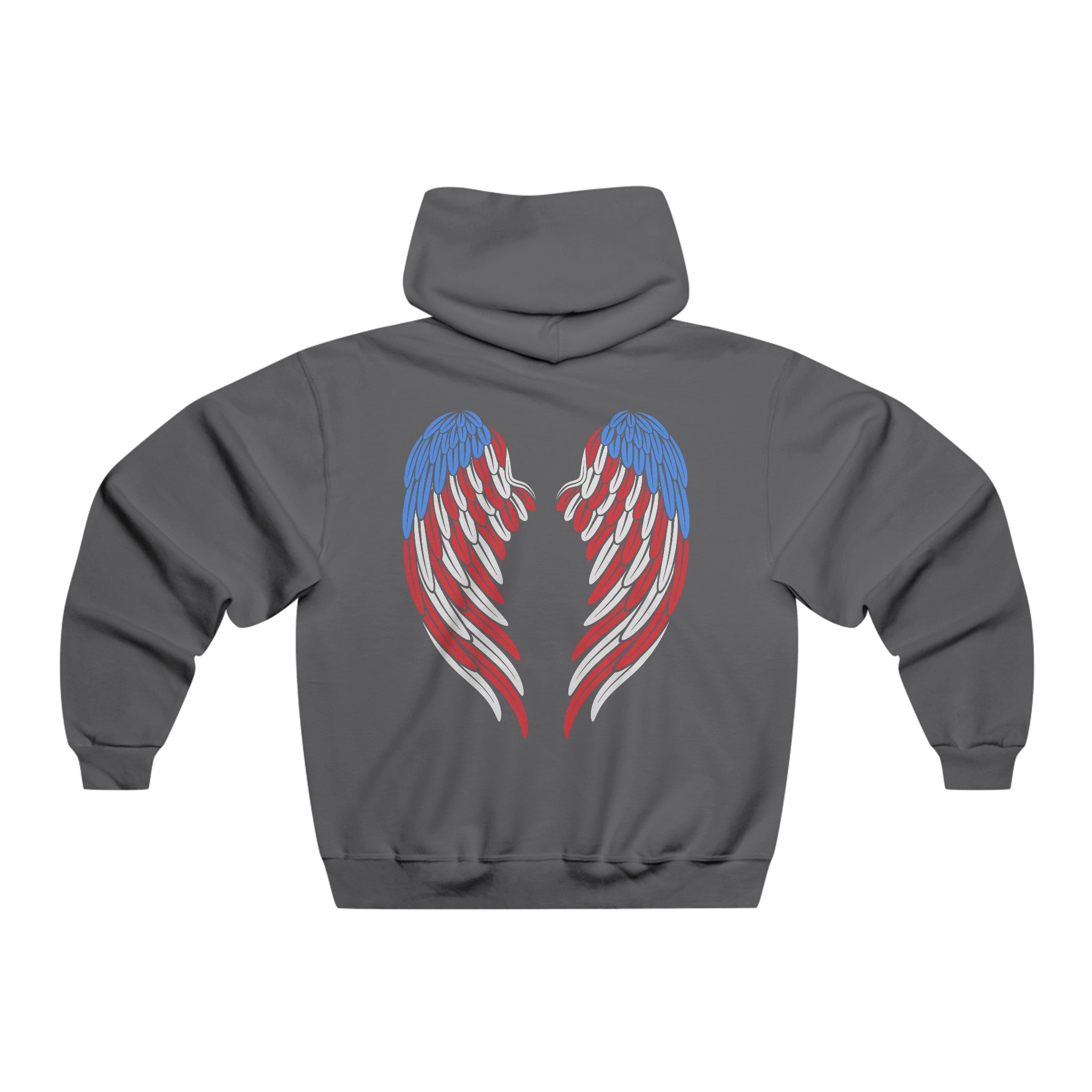 American Flag Angel Wings - Women's Hooded Sweatshirt Workwearcomfort.com