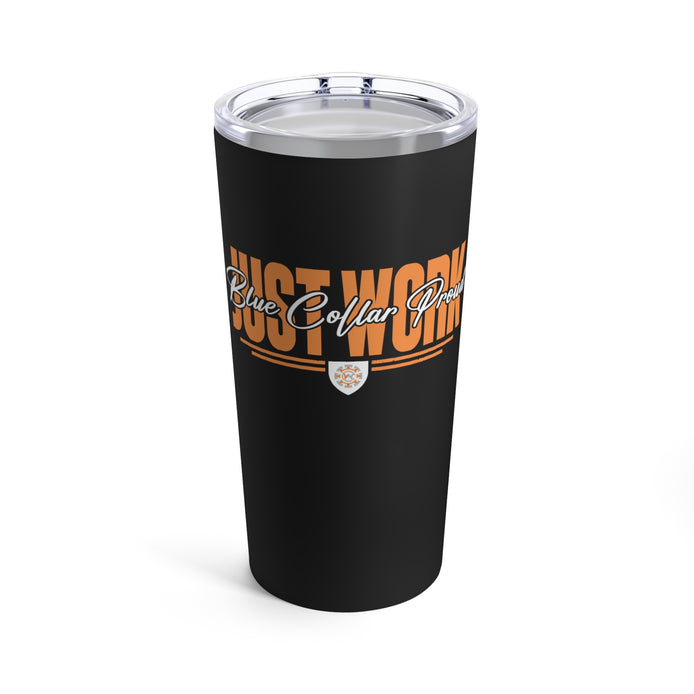 Keep drinks hot or cold with this rugged 20 oz vacuum‑insulated stainless steel tumbler—dishwasher‑safe, built for blue‑collar grit, and proudly American.