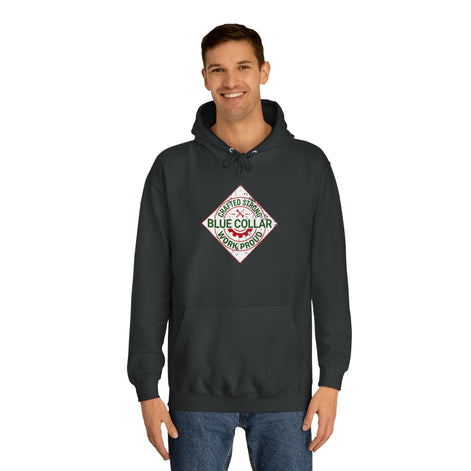 Crafted Strong Blue Collar Parody Hoodie