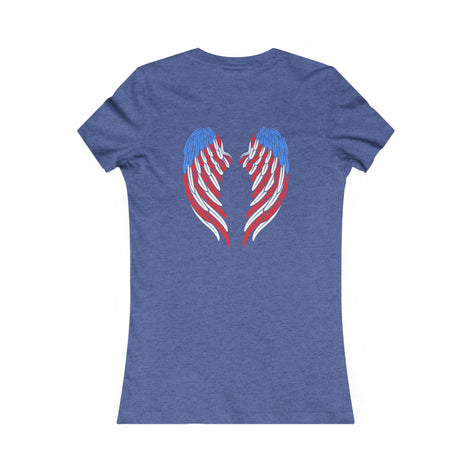 American Flag Angel Wings - Women's Tee T-shirt Workwearcomfort.com