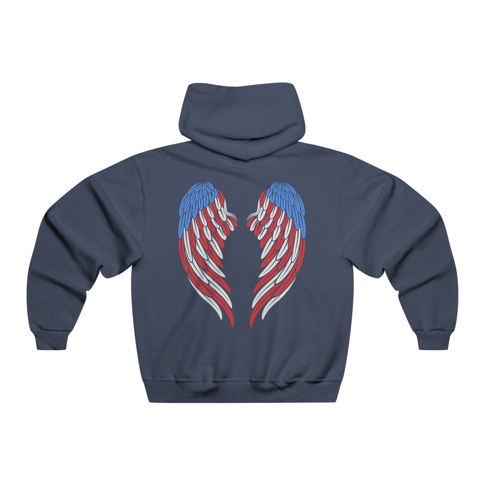 American Flag Angel Wings - Women's Hooded Sweatshirt Workwearcomfort.com