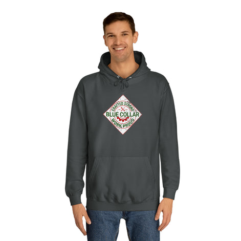 Crafted Strong Blue Collar Parody Hoodie