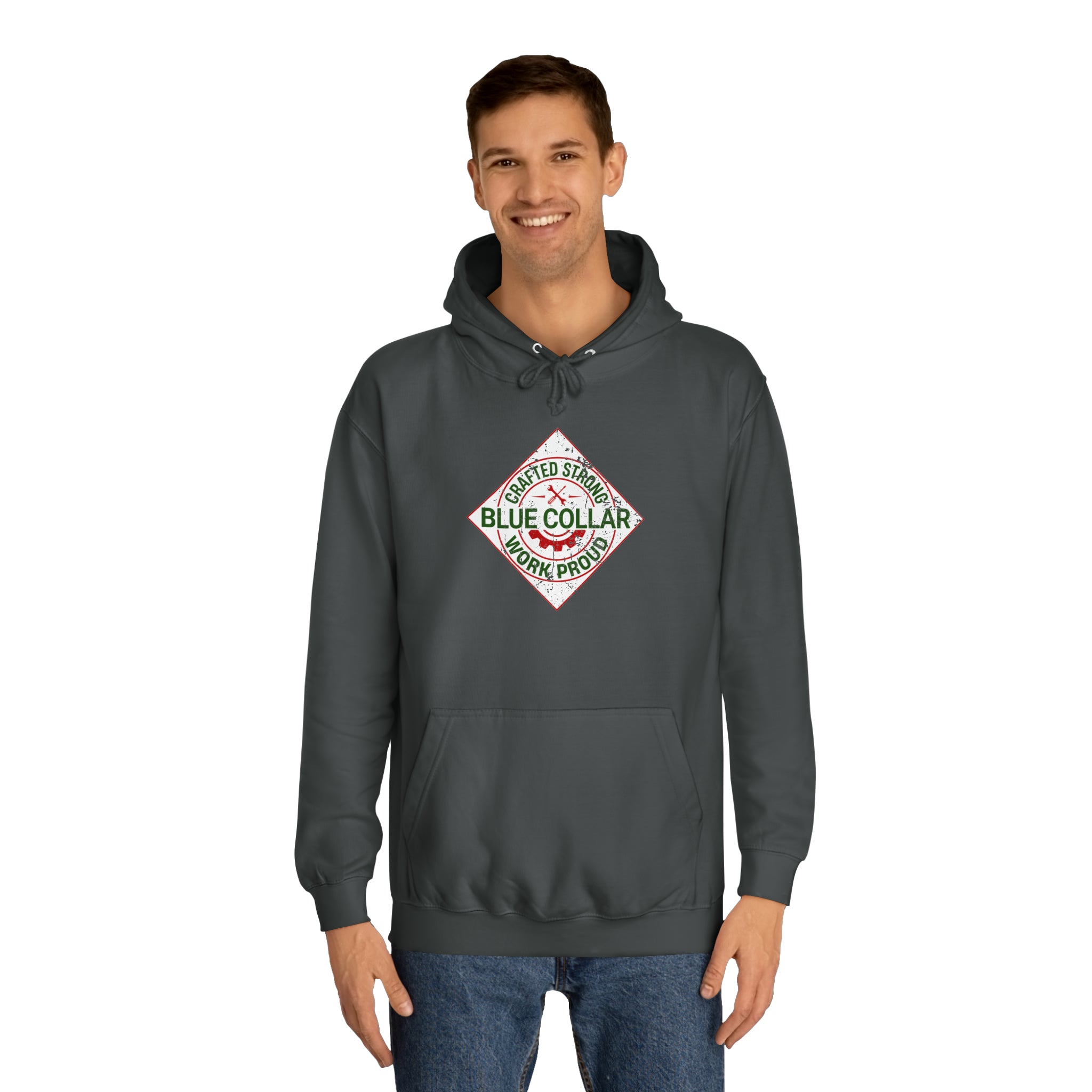 Crafted Strong Blue Collar Parody Hoodie