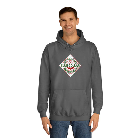 Crafted Strong Blue Collar Parody Hoodie