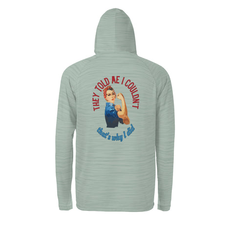 Rosie Riveter Sun Protection Long Sleeve Hoodie - UPF50+ Available at workwearcomfort.com