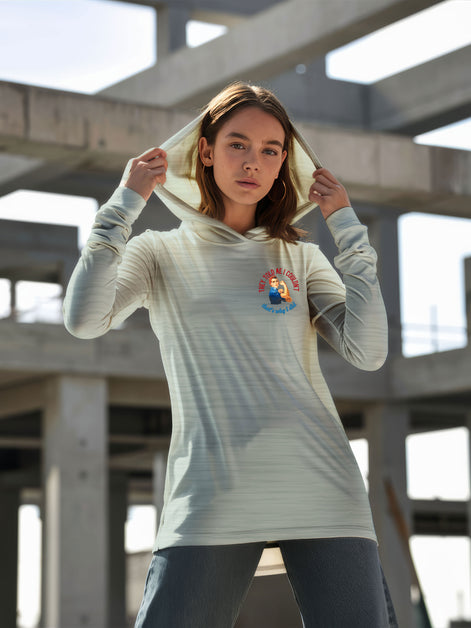 Rosie Riveter Sun Protection Long Sleeve Hoodie - UPF50+ Available at workwearcomfort.com