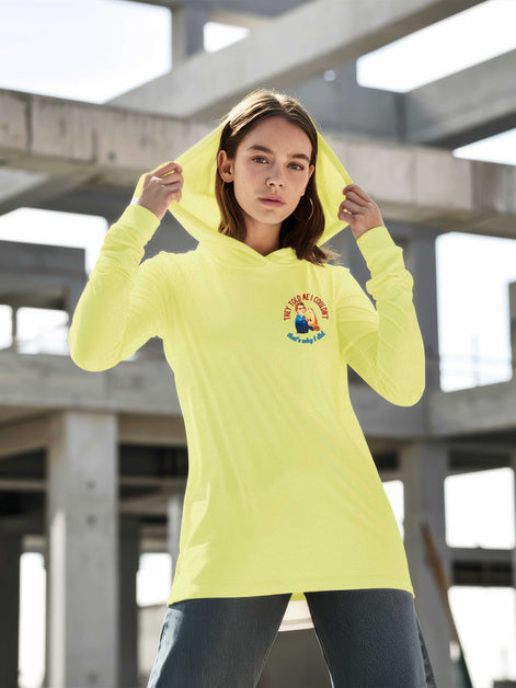 Rosie Riveter Sun Protection Long Sleeve Hoodie - UPF50+ Available at workwearcomfort.com