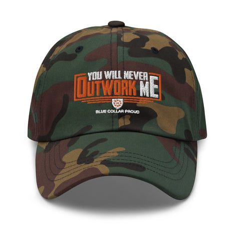 You Will Not OutWork Me - Blue Collar Proud Dad Hat Cap