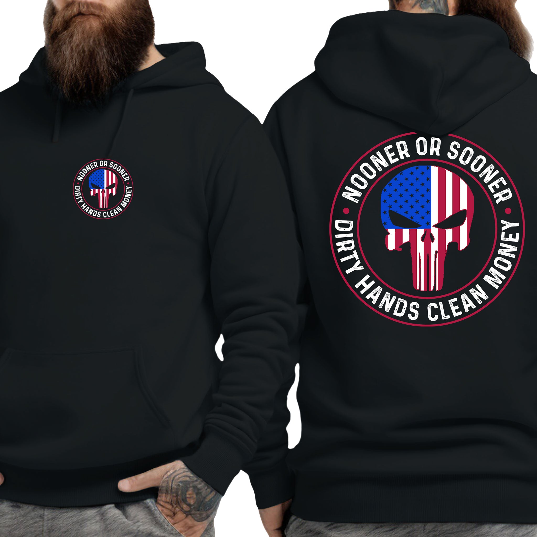 Nooner or Sooner Punisher Hooded Sweatshirt