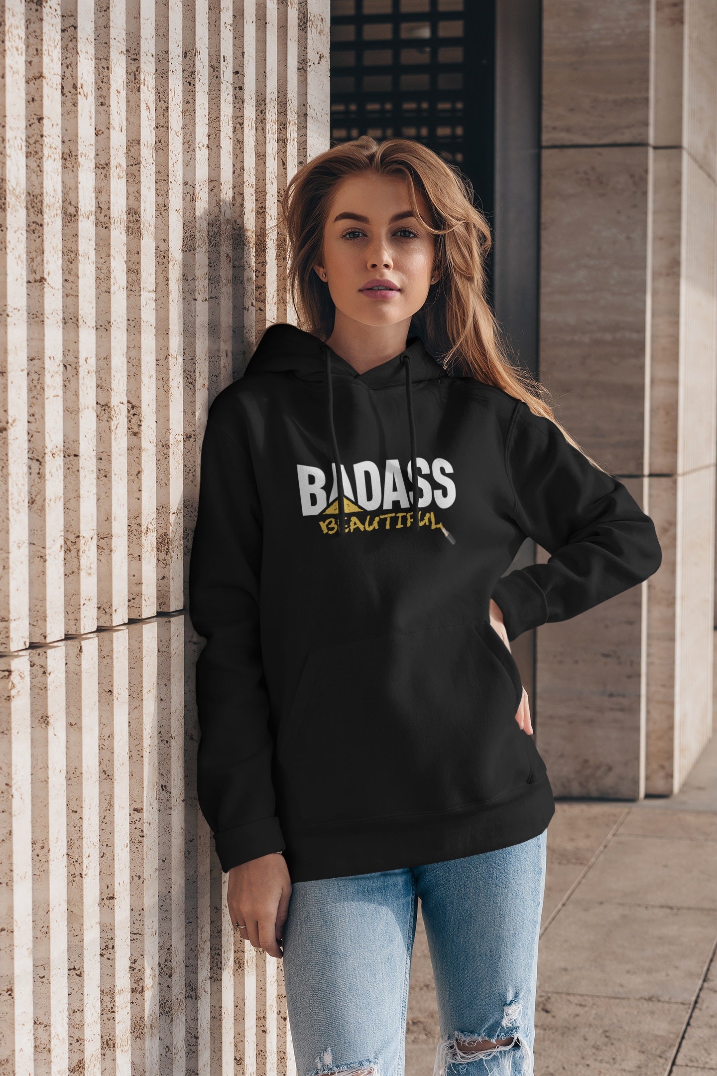 Badass Beautiful Women's Hoodie Available at Workwearcomfort.com