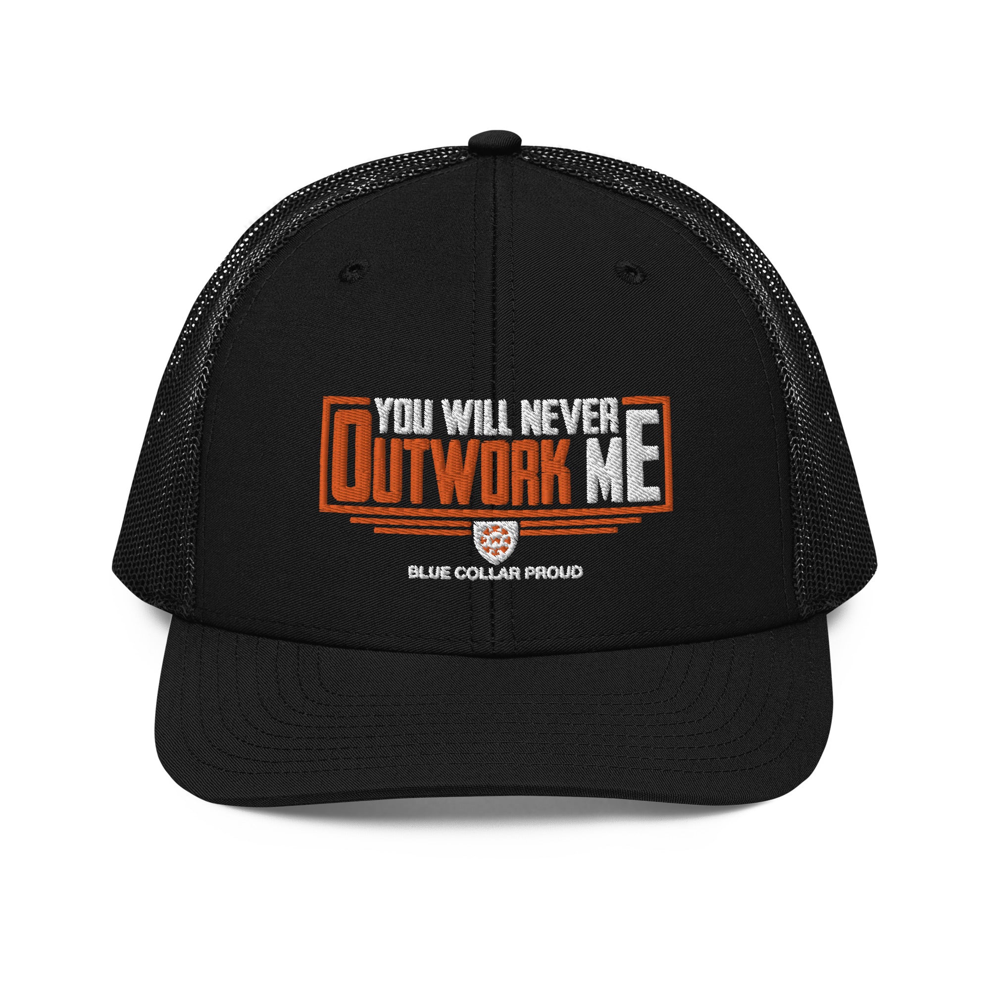 Never Outwork Me - Blue Collar Proud Trucker Snapback Cap Hat