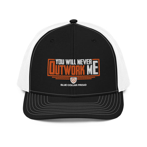 Never Outwork Me - Blue Collar Proud Trucker Snapback Cap Hat