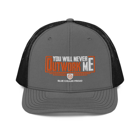 Never Outwork Me - Blue Collar Proud Trucker Snapback Cap Hat