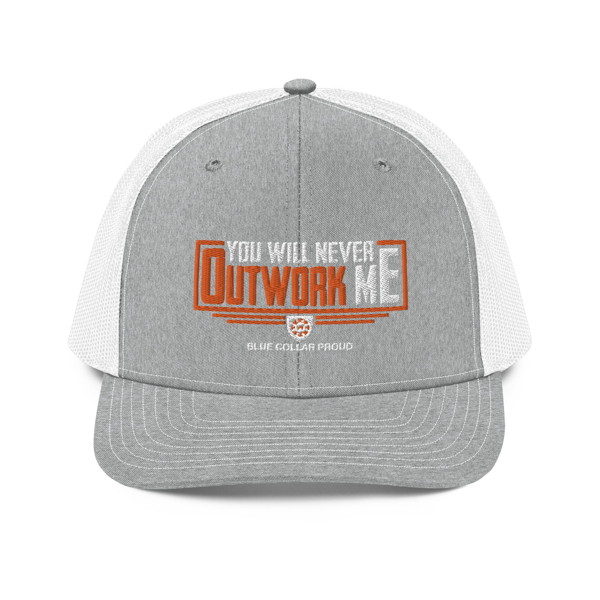 Never Outwork Me - Blue Collar Proud Trucker Snapback Cap Hat