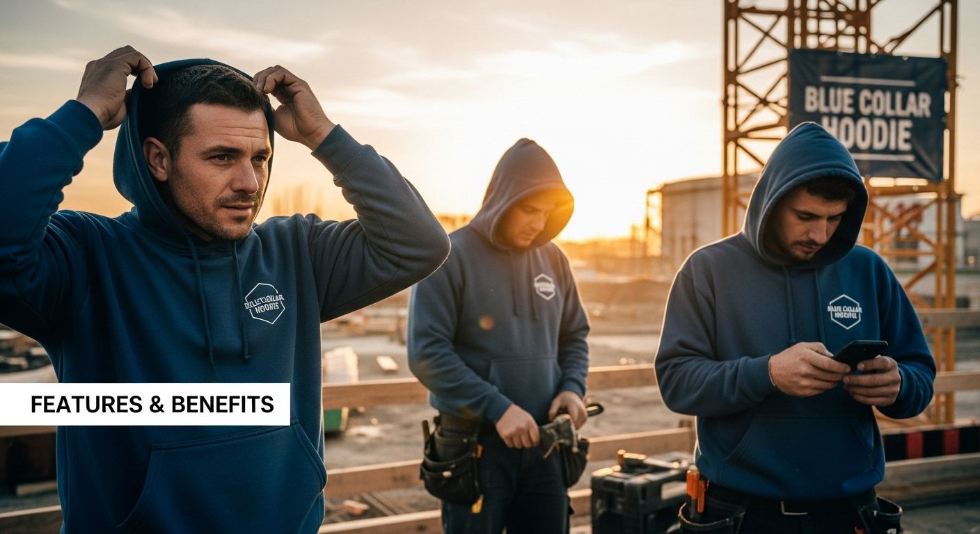 blue collar hoodie jobsite