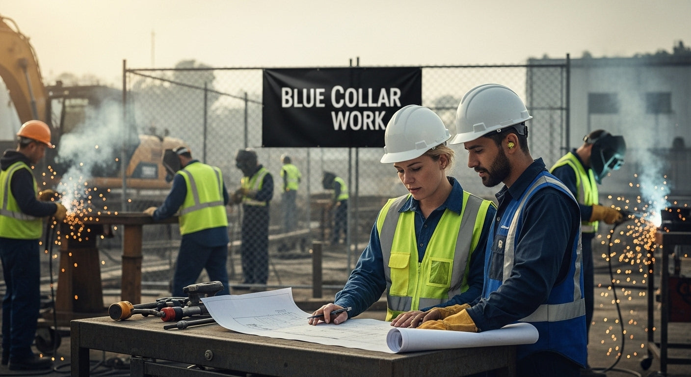 blue collar labor teamwork