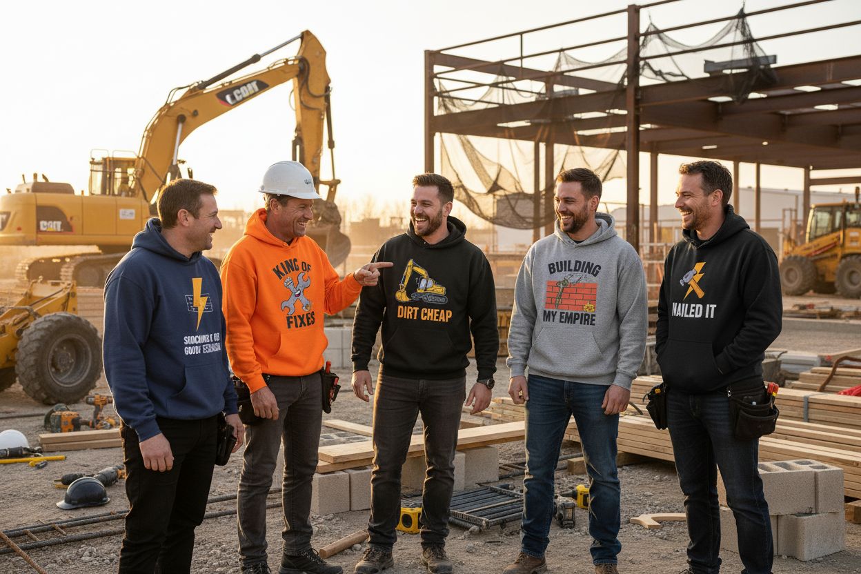 funny work hoodies, blue-collar workers, construction site