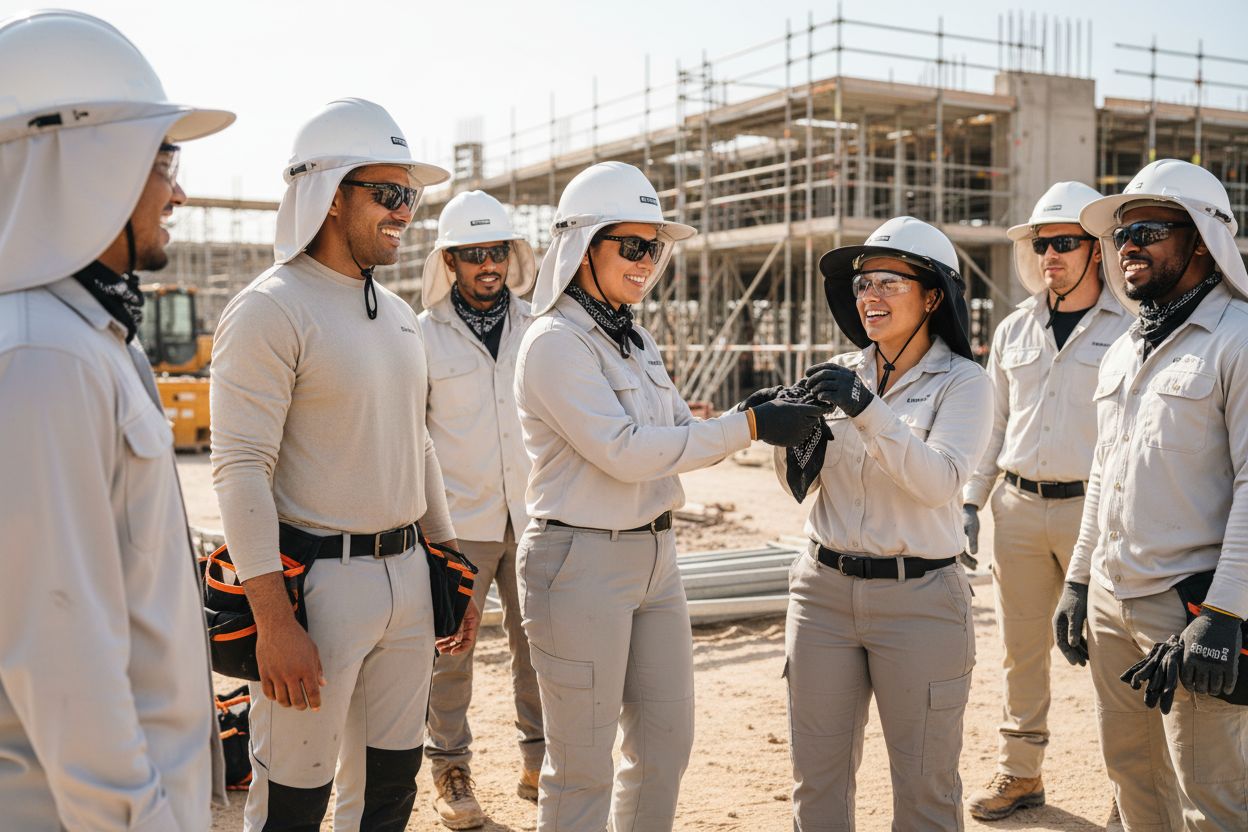 hot weather workwear, outdoor workers, sun safety