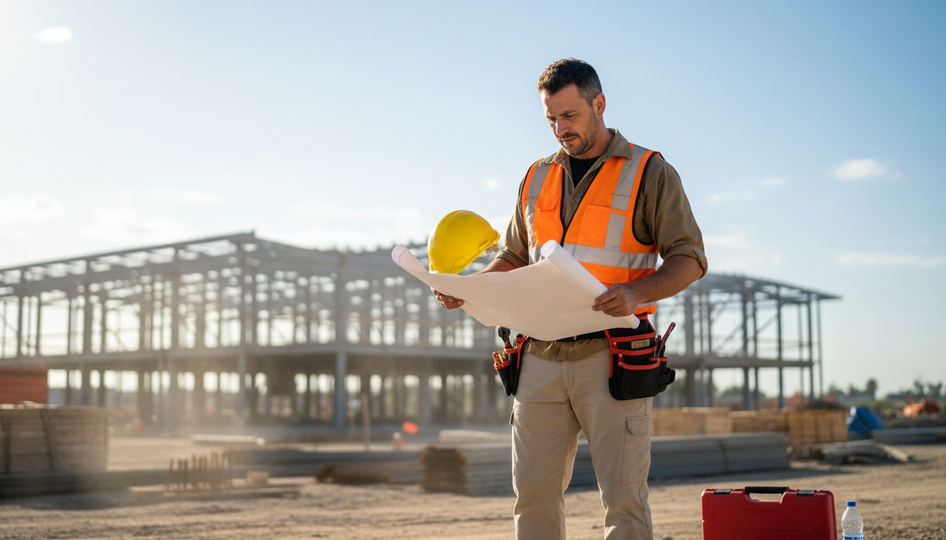 Construction supervisor outdoors in summer work attire