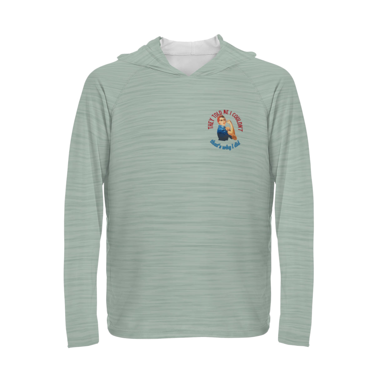 Rosie Riveter Sun Protection Long Sleeve Hoodie - UPF50+ Available at workwearcomfort.com 