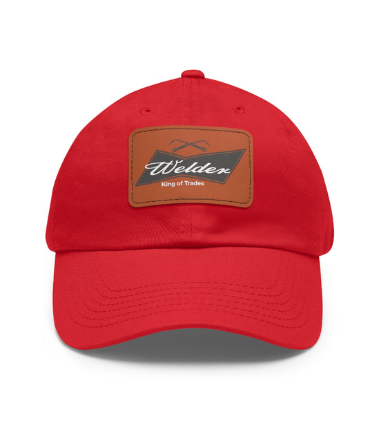 Mechanic Blue-Collar Leather Patch Hat