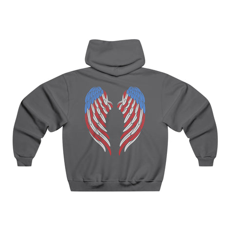 American Flag Angel Wings - Women's Hooded Sweatshirt Workwearcomfort.com