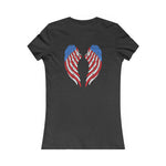 American Flag Angel Wings - Women's Tee T-shirt Workwearcomfort.com
