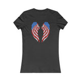 American Flag Angel Wings - Women's Tee T-shirt Workwearcomfort.com