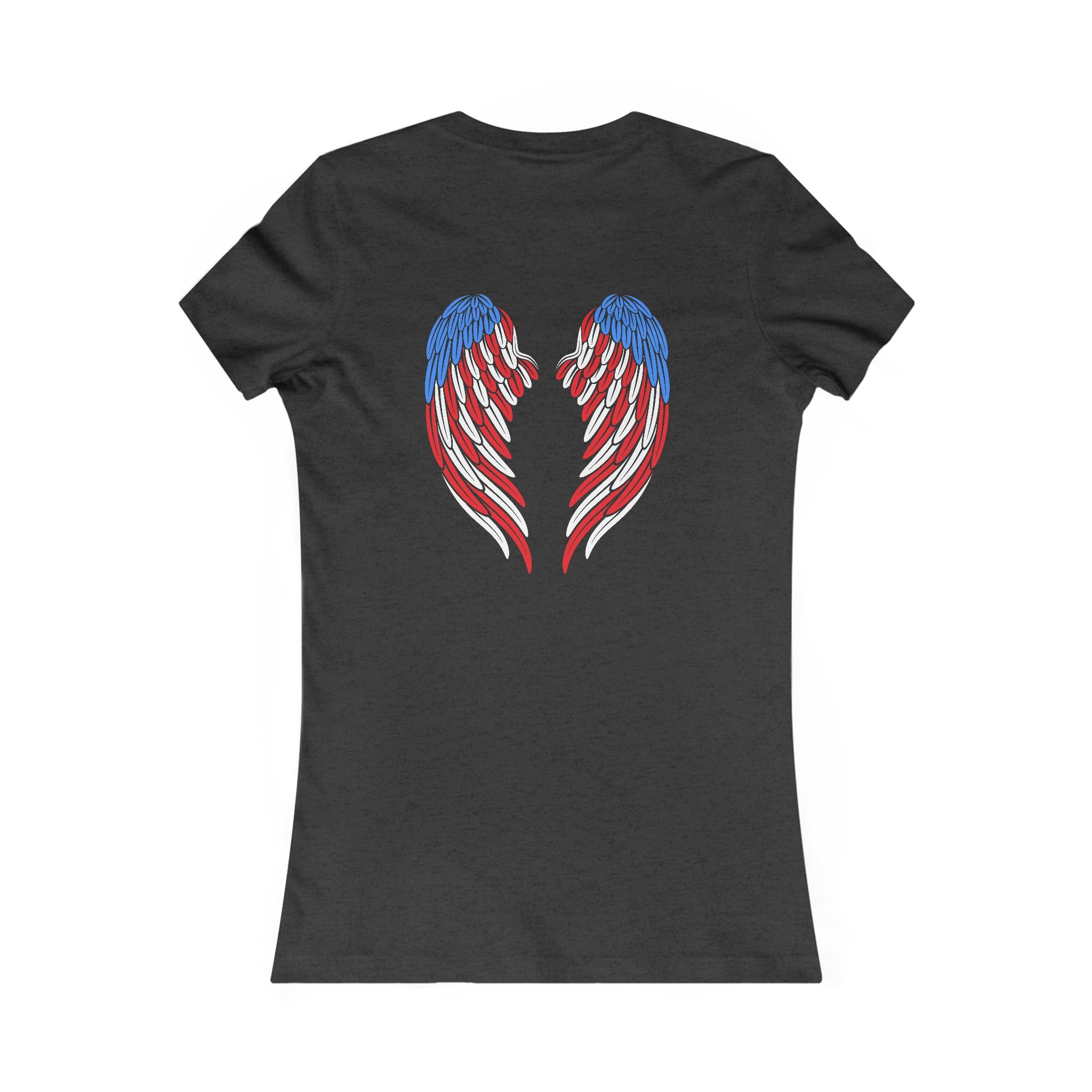American Flag Angel Wings - Women's Tee T-shirt Workwearcomfort.com