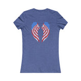 American Flag Angel Wings - Women's Tee T-shirt Workwearcomfort.com