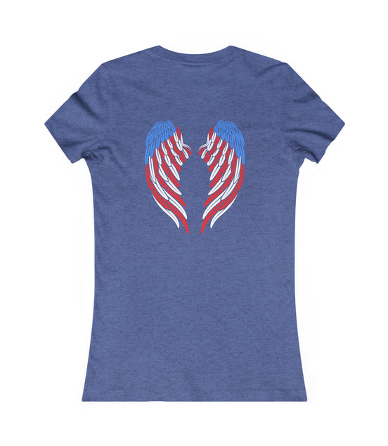 American Flag Angel Wings - Women's Tee T-shirt Workwearcomfort.com