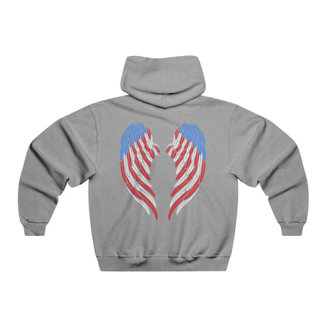 American Flag Angel Wings - Women's Hooded Sweatshirt Workwearcomfort.com