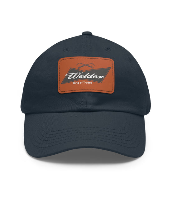 Mechanic Blue-Collar Leather Patch Hat