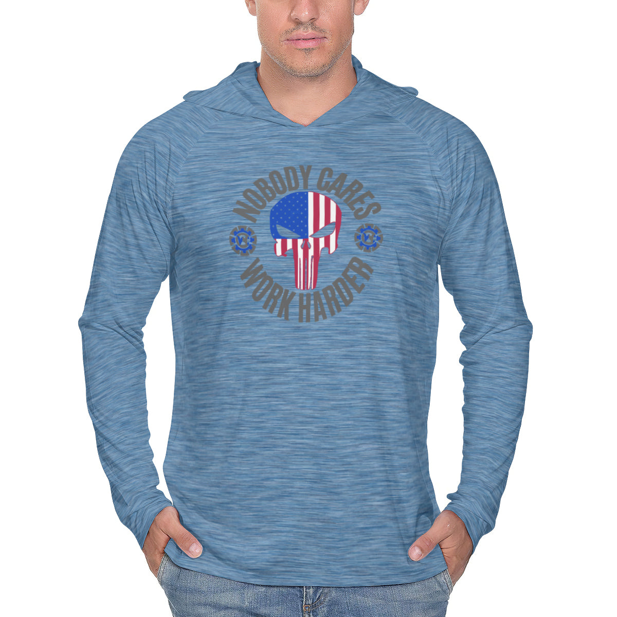 UPF 50+ Lightweight Sun Work Hoodie - Nobody Cares Work Harder