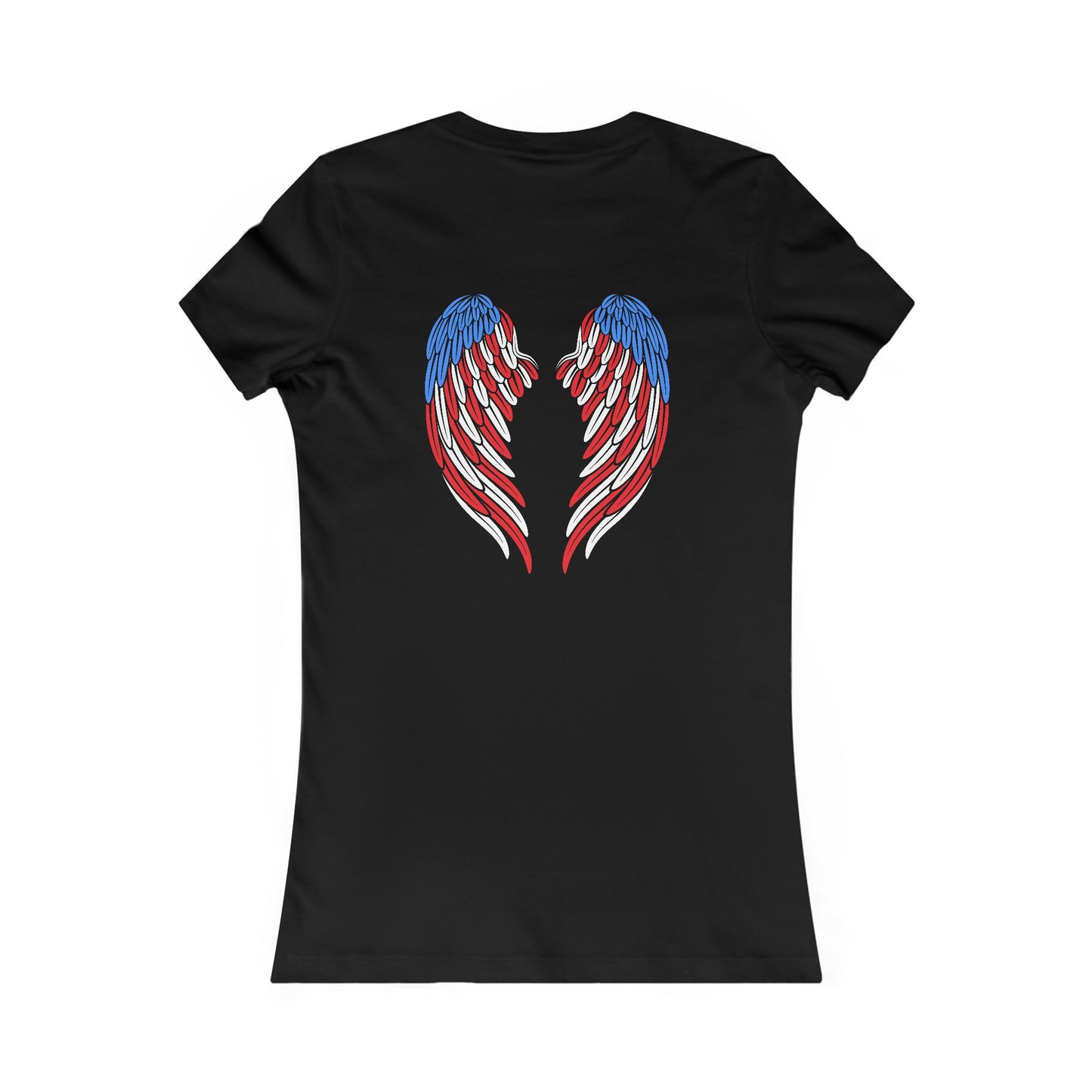 American Flag Angel Wings - Women's Tee T-shirt Workwearcomfort.com