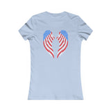 American Flag Angel Wings - Women's Tee T-shirt Workwearcomfort.com