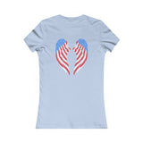 American Flag Angel Wings - Women's Tee T-shirt Workwearcomfort.com