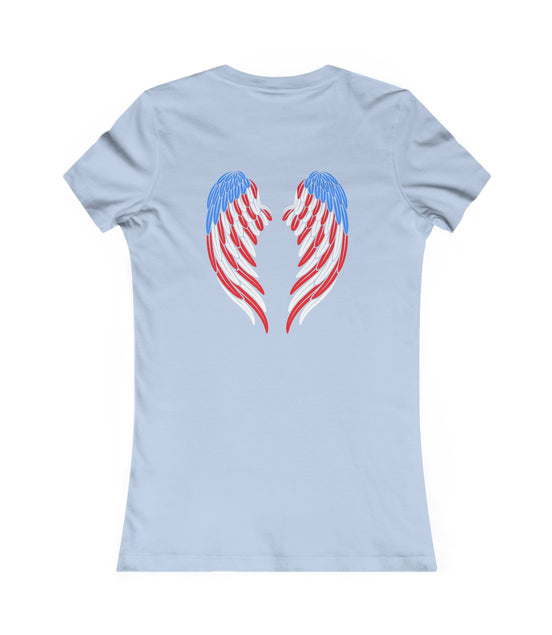 American Flag Angel Wings - Women's Tee T-shirt Workwearcomfort.com