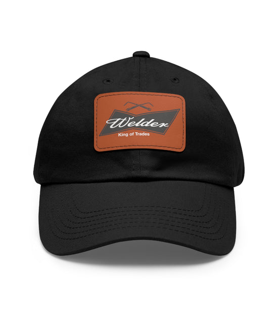 Mechanic Blue-Collar Leather Patch Hat