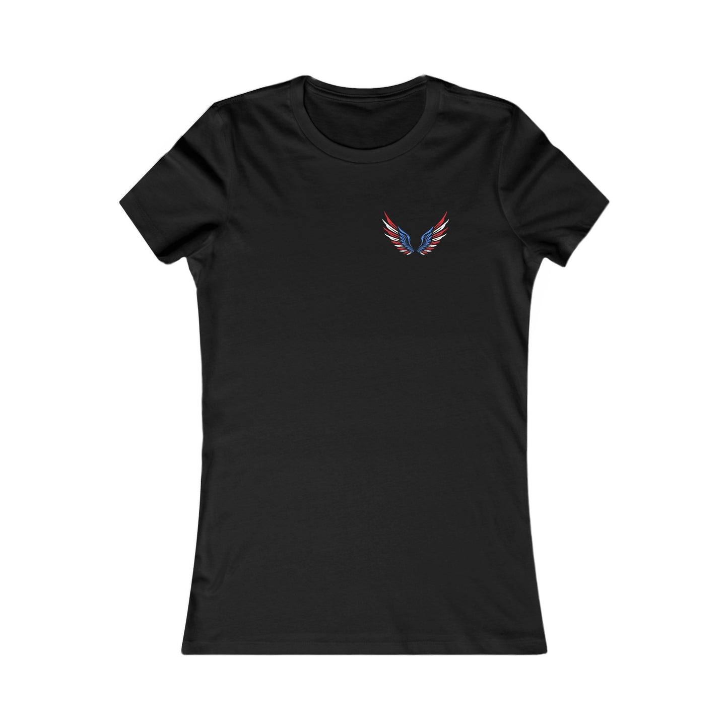 American Flag Angel Wings - Women's Tee T-shirt Workwearcomfort.com