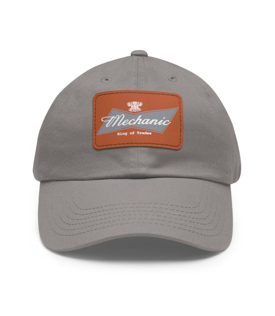 Mechanic Blue-Collar Leather Patch Hat