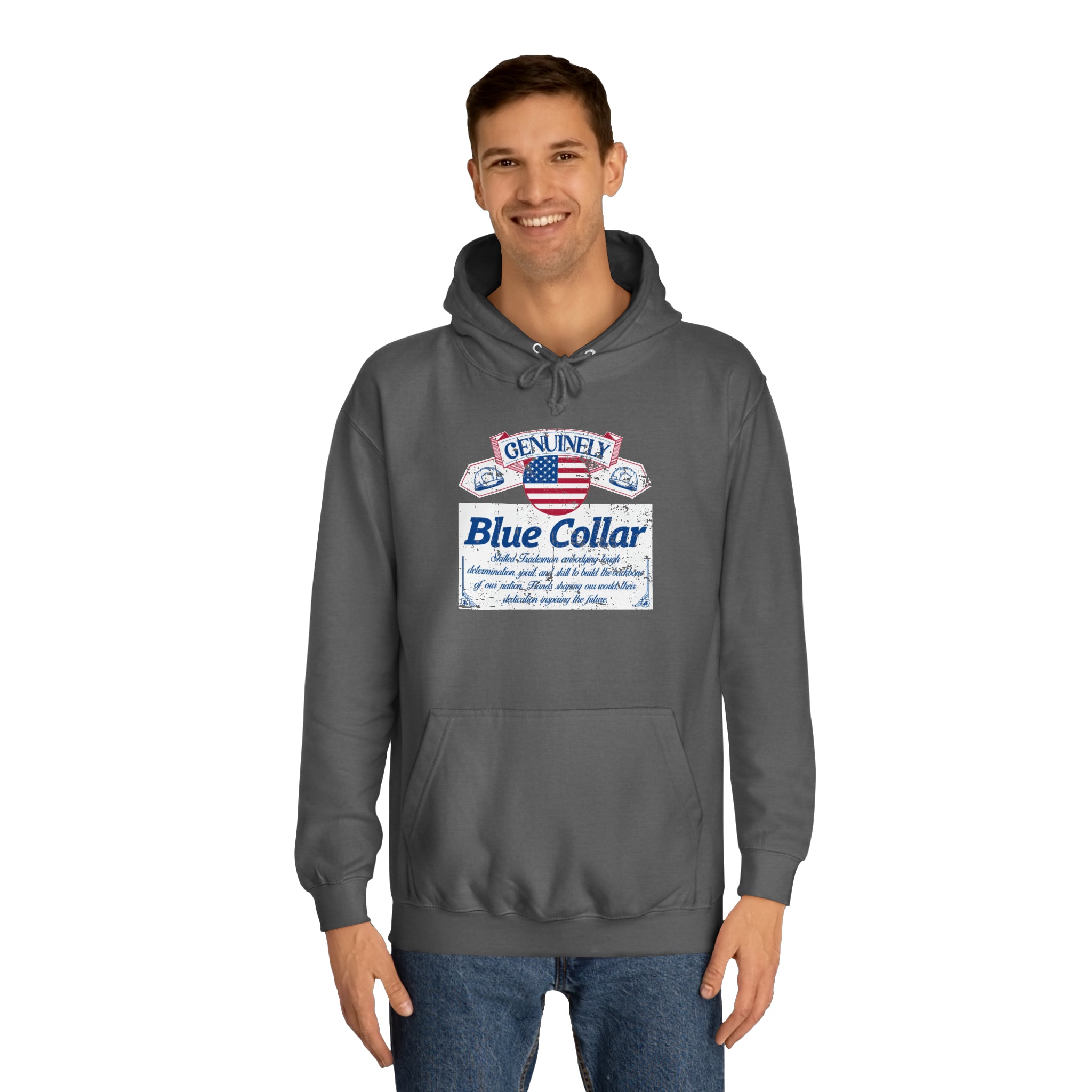 Genuinely Blue Collar Parody Hoodie