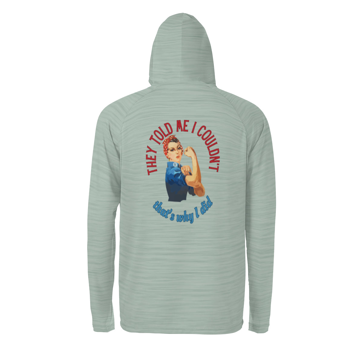 Rosie Riveter Sun Protection Long Sleeve Hoodie - UPF50+ Available at workwearcomfort.com 