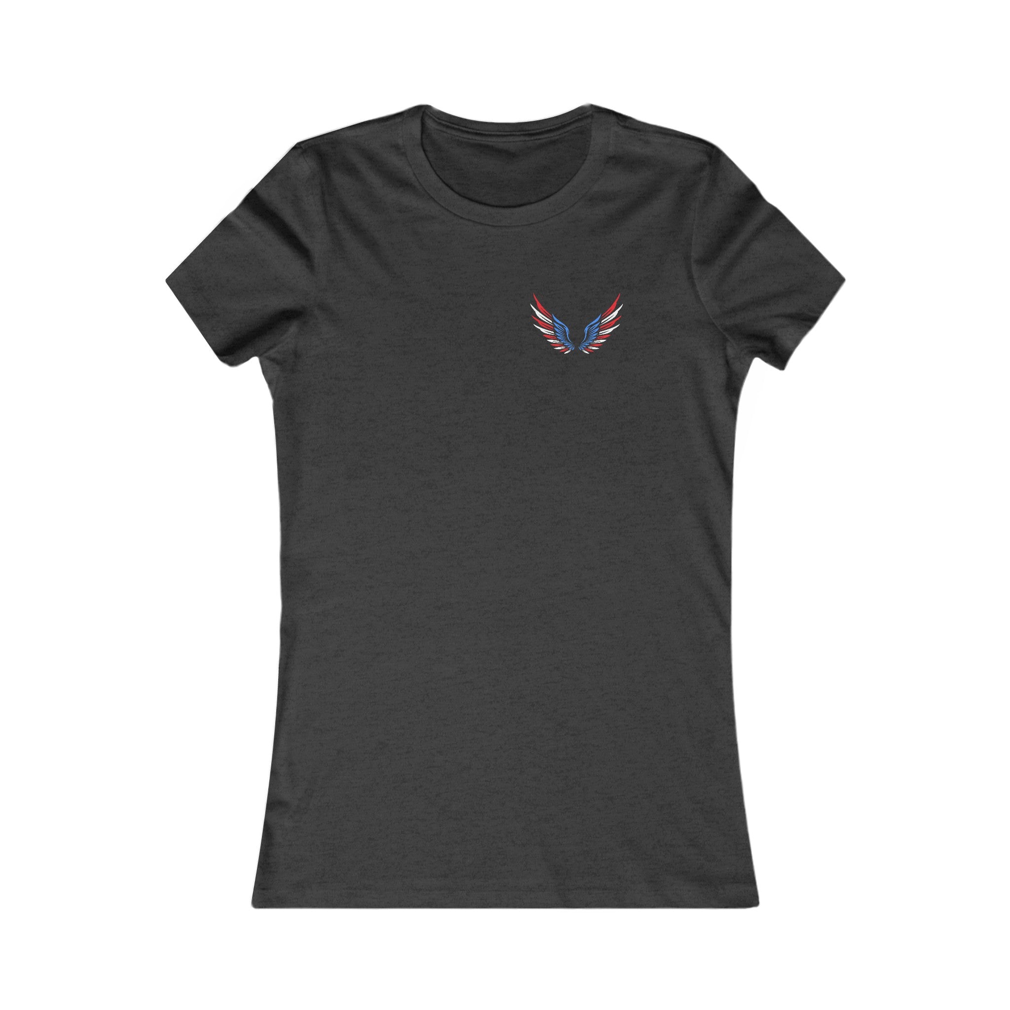 American Flag Angel Wings - Women's Tee T-shirt Workwearcomfort.com
