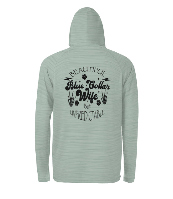 Blue Collar Wife Sun Protection Long Sleeve Hoodie - UPF50+ Available at workwearcomfort.com