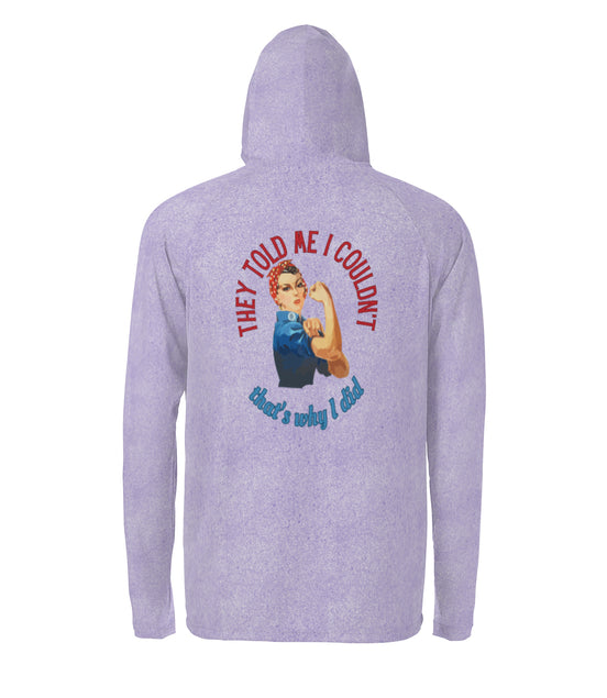 Rosie Riveter Sun Protection Long Sleeve Hoodie - UPF50+ Available at workwearcomfort.com 