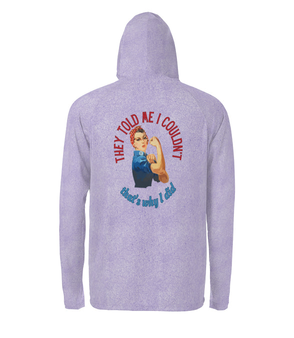 Rosie Riveter Sun Protection Long Sleeve Hoodie - UPF50+ Available at workwearcomfort.com 